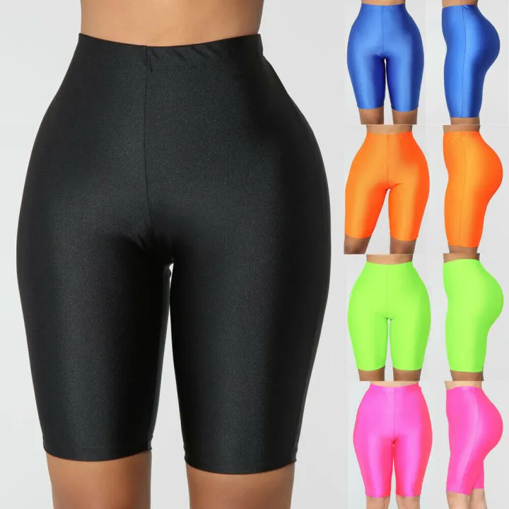 Ladies%20Womens%20Elasticity%20Yoga%20Shorts%20Cycling%20Shorts%20Dancing%20Neon%20Super%20Stretch%20Shiny%20High%20Waist%20Workout%20Out%20Fitness%20Leggings%20-%20Image%204