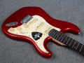 Sqoe Stratocaster 6-String Electric Guitar, Right Handed, Red and Black with Bag and Picks and String. 