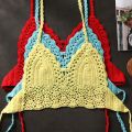New Bikini Crop Top Women Crochet Boho Beach Camisoles Bikini Bralette Halter Cami Knitted Bra Backless Beachwear Tank Top. 