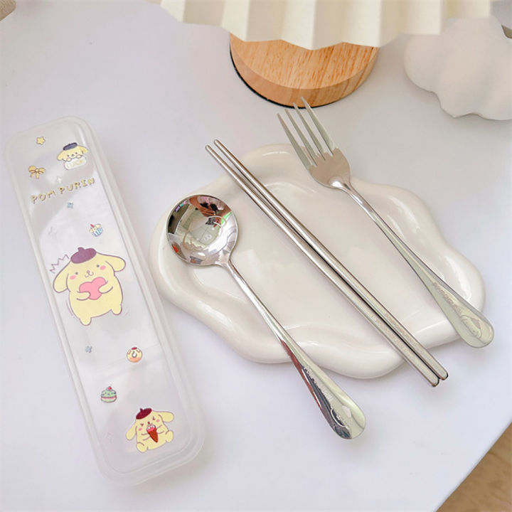 Mymelody%20Kawaii%20Anime%20Tableware%20Set%20Sanrio%20Spoon%20Fork%20Chopstick%20Cutlery%20Portable%20Dinnerware%20Flatware%20with%20Case%20for%20Office%20Worker%20-%20Image%207