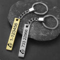 Laser Engraved Logo Name Phone Number Stainless Steel Keychain Personalized DIY Gift Anti-lost Key Chain Hook Ring Dog Tag. 