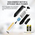 Milk Frother Handheld with Stand, Battery Powered Foam Maker, Whisk Drink Mixer Mini Blender For Coffee, Frappe, Latte, Matcha,  Chocolate (Black). 