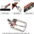 Men's Leather Belt Reversible Buckle Luxury Brand Male Waist Cowskin Belts For Jeans Rotated Designer Accessories High Quality.
