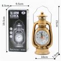 Table Kerosene Light Clock Living Room Decor Articles Office Craft Ornament Vintage Alarm Clock Retro Oil Lamp Alarm Clock Watch. 