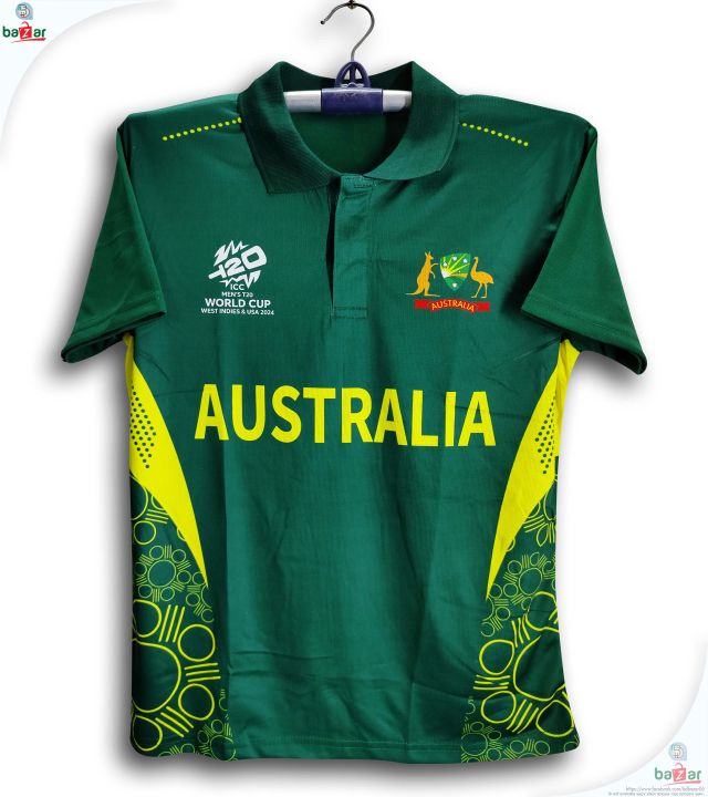 Australia T20 World Cup Jersey - Short Sleeve Collar Polo Jersey For Men - Australia Jersey 2024