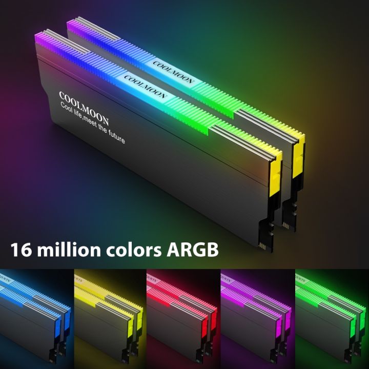 COOLMOON%20DDR1%20DDR3%20DDR4%20RGB%20RAM%20Cooling%20Heatsink%205V%203PIN%20ARGB%20AURA%20SYNC%20Memory%20Radiator%20Cooler%20for%20Computer%20LP%20-%20Image%204