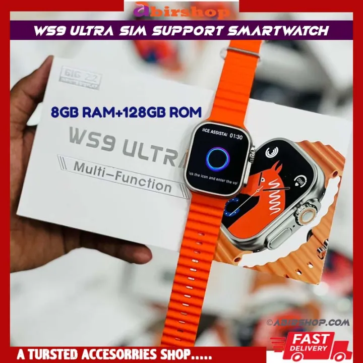 Ws9 Ultra  Android Smartwatch SIM Card WiFi Support with Retractable Rotating Camera Smart Watch