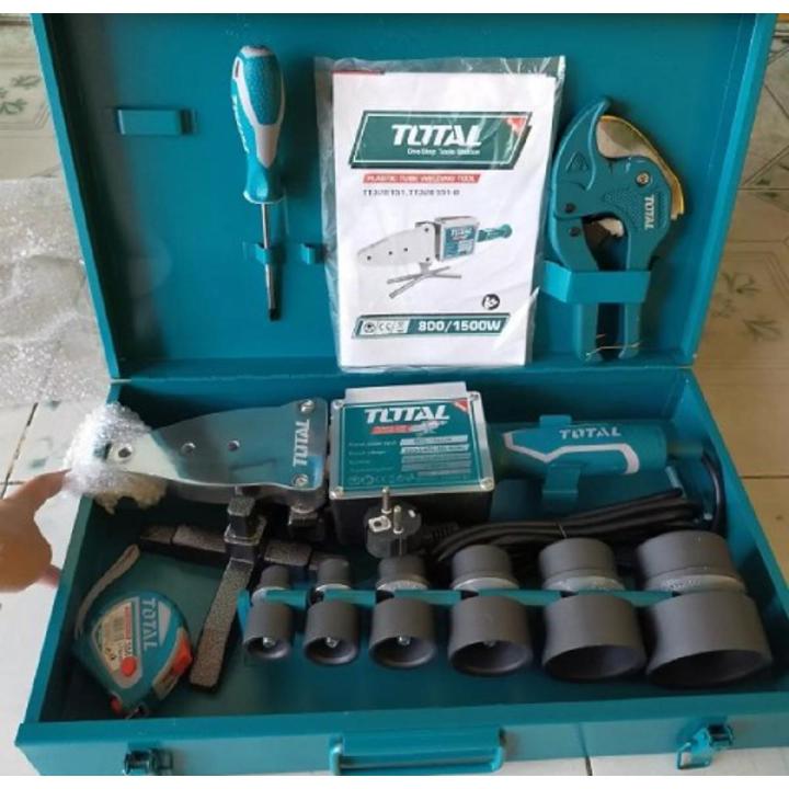 TOTAL Plastic Tube Welding Tool, PPR Welding Machine 800/1500W with Accessories TT328151  (Same as Picture)