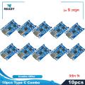 10pcs Type-c USB 5V 1A 18650 Lithium Battery Charger Module Charging Board with Dual Protection Functions. 