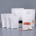 Thick White Kraft Paper Stand Up Package Bags Frosted Window Heat Sealing Food Coffee Bean Snacks Gift Zip Lock Packing Pouches. 