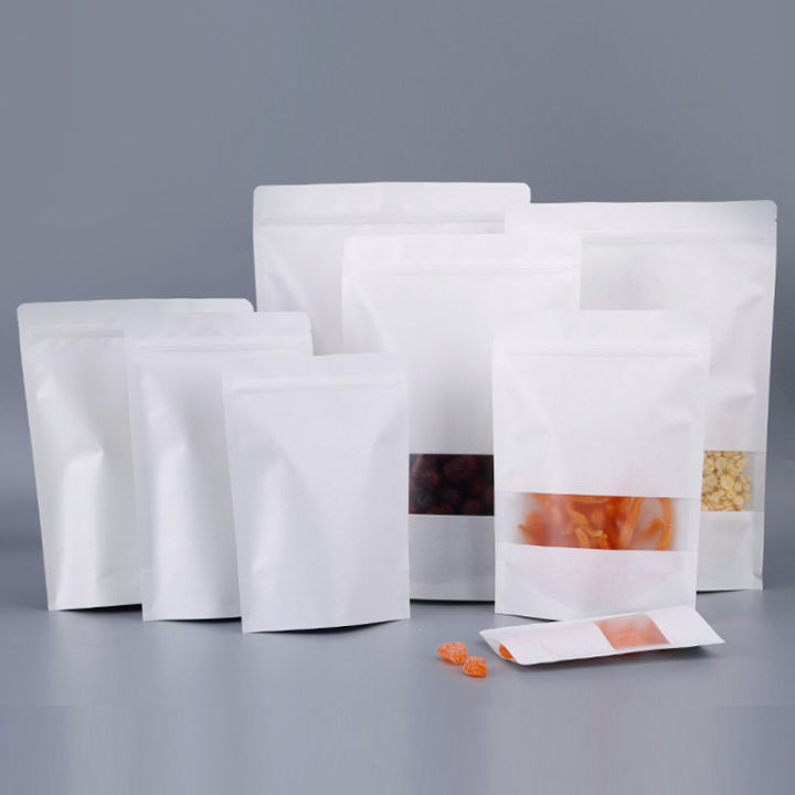 Thick%20White%20Kraft%20Paper%20Stand%20Up%20Package%20Bags%20Frosted%20Window%20Heat%20Sealing%20Food%20Coffee%20Bean%20Snacks%20Gift%20Zip%20Lock%20Packing%20Pouches%20-%20Image%202