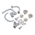 Sink Drain and Pipe Set, ABS Kitchen Sink Drainer Pipe for Bathroom. 