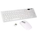 Wireless Slim White Keyboard + PC and Wireless Optical Mouse set for Laptop. 