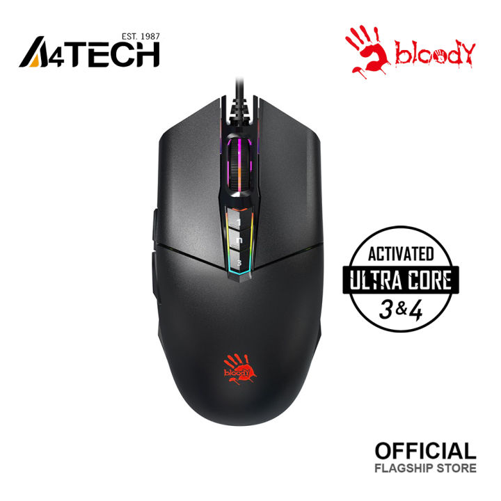 A4TECH Bloody P91s RGB Gaming Mouse - Adjustable 8000 CPI - Metal X glide armor Boot - Customizable RGB - Ultra Core 3&4 Activated