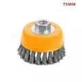 TOLSEN 3" Cup Twist Wire Brush with Nut (75mm-M10)  Industrial quality 77587 - Kings Trading. 