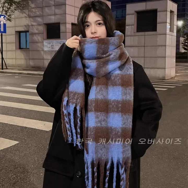Autumn%20and%20Winter%20New%20Cashmere-like%20Plaid%20Scarf%20for%20Women%20Winter%20Korean%20Style%20Versatile%20High-Grade%20Shawl%20Thickened%20Warm%20Scarf%20Fashion%20-%20Image%202