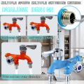Outdoor Antifreeze Double Outlet Faucet Frost Proof Dual Control Washing Machine Faucet Faucet Splitter Garden Hose Splitter Outside Spigot Replacement Accessories.