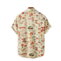 Fashion Mushroom Hawaiian Shirts for Men Women Novelty Button Down Short Sleeve Shirt 3D Print Holiday Summer Funny Tops.