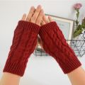 1Pair New Fashion Women Knitted Arm Fingerless Winter Gloves Warmth Long Stretchy Mittens. 