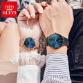OLEVS Casual Luxury Couple Watches Fashion Magnet Quartz Waterproof Mesh Belt Watch for Couple - 5869 2Pic. 