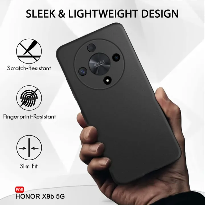 Honor%20X9b,Slim%20Fit%20Silky%20And%20Soft%20Touch%20Finish%20Silicone%20Matte%20Finish%20TPU%20-%20Black%20(With%20Logo)%20-%20Image%203
