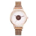 Fashion 3D Flower Alloy Flower Milan Mesh Belt Magnetic Buckle Quartz Watch Women's Casual Fashion Watch. 