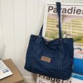 Retro Denim Tote Bag for Women Denim Shoulder Bag Large Capacity Shopping Bag Vintage Denim Handbags Travel Work School Book Bag. 