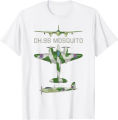 Mosquito British WW2 Fast Fighter Bomber Plane Diagram T-Shirt Short Sleeve Casual 100% Cotton O-Neck Summer Men Tees.