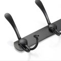 Coat Rack Wall Mounted 5 Tri Hooks Heavy-duty Non-slip Coat Hook Home Wall Hanger - black. 