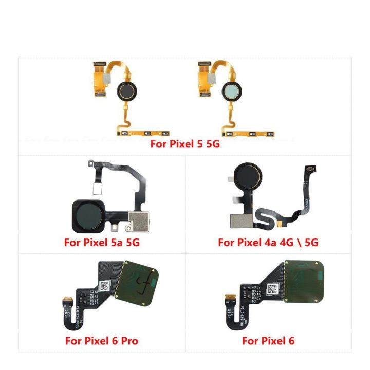 Touch ID Fingerprint Sensor Scanner Connector Flex Cable Parts For Google Pixel 4a 5 5a 6 7 Pro 6a Home Return Button Key