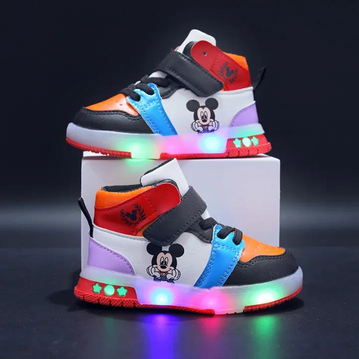 Disney%20Children's%20Sneakers%20Boys%20Girls%20Mickey%20Led%20Light%20Sport%20Shoes%20Student%20Shoes%20Hook%20Anti-slip%20Kids%20Outdoor%20Shoes%20Basket%20Shoes%20-%20Image%203