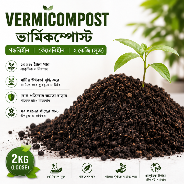 Vermicompost – 2KG (Loose) Natural Vermicompost – Odor Free