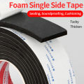 Strong EVA Foam Tape Single Sided Sponge Insulation Anti Vibration Tape Waterproof Hot-melt Glue Black Self Adhesive Tape 1 Roll. 