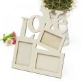 Hollow Love Wooden Family Photo Picture Frame White Base Art DIY Home Decor New. 