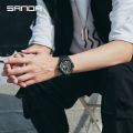 Sanda Men's Watches Sports Military 50M Waterproof Digital Wristwatch for Male Clock Stopwatch Relogio Masculino 6082. 