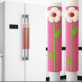 2PCS Pastoral Flower Polka Dot Door/ Refrigerator Handle Cover Fridge Door Handle Gloves Home Decor Kitchen Accessories Pink Exquisite Product.