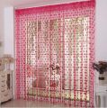 Pink  colour Love Heart Shaped Net Curtain/Porda. 