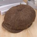 Men Newsboy Hat Retro Men's Beret Hat Casual Street Caps UniWild Octagonal Brim Cap for Men Winter Spring Hats.