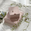 Flocked Jewelry Box Pink Retro Wooden Ring Storage High-End Necklace Case for Travel Home Gift Women Display.