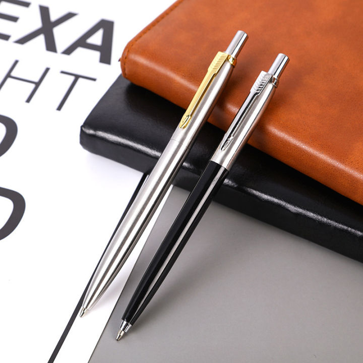 Metal%20Ballpoint%20Pen%20stainless%20steel%20color%20Press%20signature%20pen%20ball%20point%20pen%20GJCUTE%20-%20Image%202