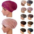 Muslim wear Black hijab inner cap for women synthetic soft cotton (10 Pics). 