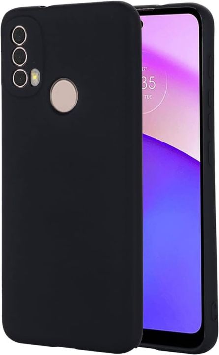 Motorola%20Moto%20E40/E30/E20,%20Slim%20Fit%20Silky%20And%20Soft%20Touch%20Finish%20Silicone%20Matte%20Finish%20TPU%20-%20Black%20(With%20Logo)%20-%20Image%202