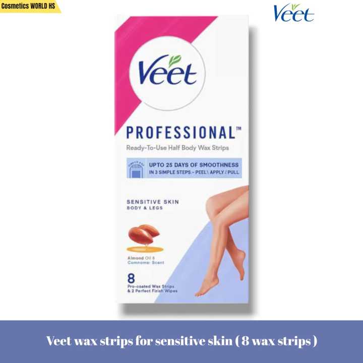 Veet Hair Removal Wax Strips For Sensitive Skin ( 8 Wax Strips )