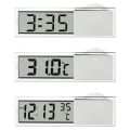 【New Product+free Shipping】Mini Car Clock Suction Cup Ultra-thin Car Internal Digital Thermometer Car Electronic Clock Suction Cup Digital LCD Display Multifunctional Accessory. 