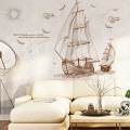 Cartoon Pirate Ship Sailing Wall Stickers for Kids Rooms Boys Removable Vinyl PVC Decal DIY Art Home Decor. 