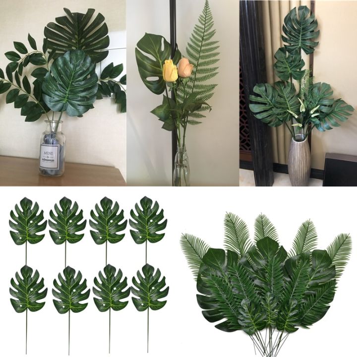 10-20%20Pcs%20Artificial%20Plants%20Tropical%20Monstera%20Palm%20Leaves%20Simulation%20Leaf%20For%20Hawaiian%20Theme%20Party%20Decor%20Home%20Garden%20Leaves%20-%20Image%202