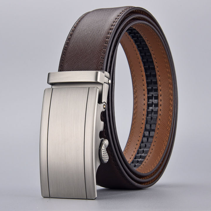 Belts men's cowhide belt genuine leather cross-border brown pants belt casual business manufacturers wholesale automatic buckle men's belt