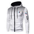Men's Casual Hooded Sweatshirt BMW Printed Zipper Sweatshirt Large Size Brand Sportswear High Quality Casual Sportswear New. 