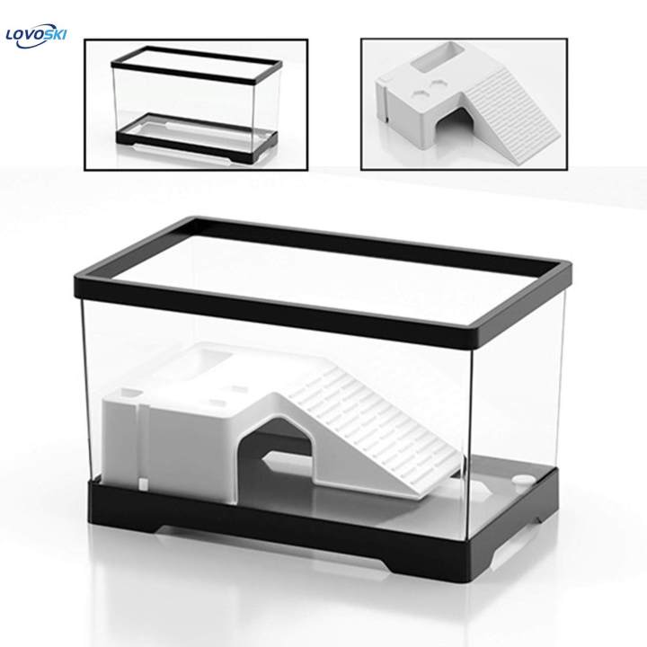 Turtle%20Tank%20Box%20Basking%20Ramp%20Hideout%20Tortoise%20Enclosure%20Starter%20Indoor%20Decor%20Medium%20Black%20-%20Image%207