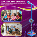 Kids Microphone With Light Stand Toy, black. 